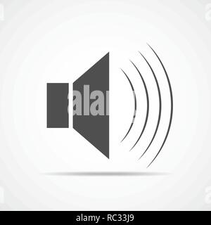 Sound icon in flat design. Vector illustration. Gray music volume symbol Stock Vector
