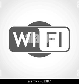 Free WiFi, icon in flat design. Vector illustration. Gray WiFi icon on light background. Stock Vector