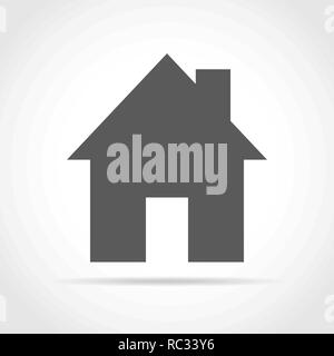 House icon in flat design. Vector illustration. Black house sign, isolated on light background. Stock Vector