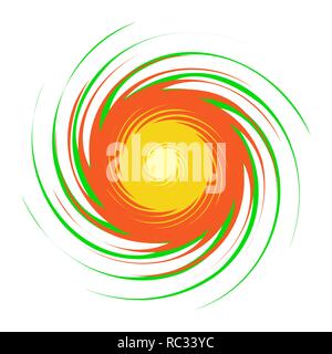 Colorful swirl icon in flat design. Vector illustration. Abstract colorful swirl, on white background. Stock Vector