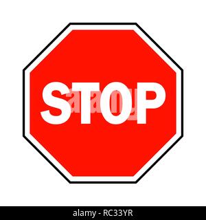 STOP sign. Vector illustration. Red traffic sign stop Stock Vector
