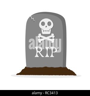Grave icon isolated. Vector illustration. Tombstone in flat design Stock Vector
