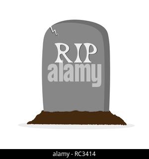 Grave icon isolated. Vector illustration. Tombstone in flat design Stock Vector