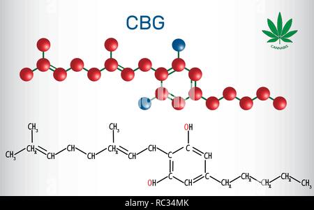 CBG Molecular Formula. Cannabigerol Molecule Structure On White ...