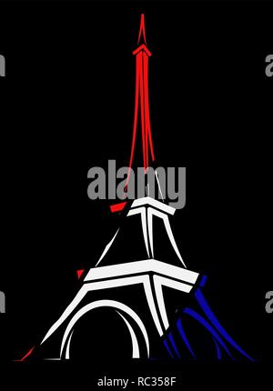 Abstract logo or sign for France, Paris and Eiffel Tower Stock Vector