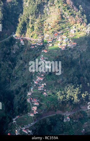 Nuns Valley 'Curral das Freiras', a small mountain village in the heart of Madeira. Stock Photo