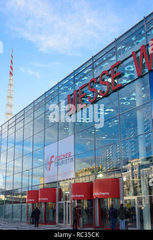 Wien, Vienna: fair building Messe Wien, visitors in 02. Leopoldstadt, Wien, Austria Stock Photo