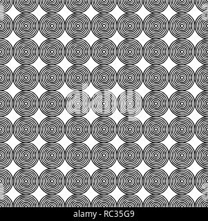 A background of many circles. Uneven contours drawn by hand Stock Vector