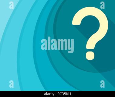 A flat question mark on a blue background of blue circles. Background for presentation or interview. Stock Vector