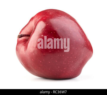 single ripe red apple isolated on white background Stock Photo