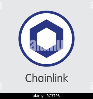 LINK - Chainlink. The Logo of Money or Market Emblem. Stock Vector