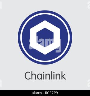LINK - Chainlink. The Logo of Coin or Market Emblem. Stock Vector