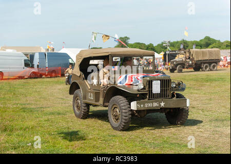 Restored Willys U.S. Army Jeep at Preston Steam Rally Stock Photo