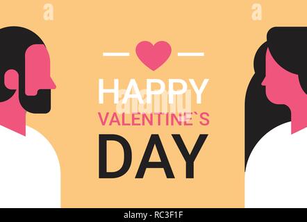 african american couple looking each other happy valentines day holiday concept man woman in love male female portrait head profile avatar horizontal greeting card