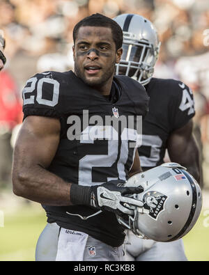 Oakland, California, USA. 30th Aug, 2015. Oakland Raiders defensive back Nate Allen (20) on Sunday, August 30, 2015 at O.co Coliseum in Oakland, CA. The Cardinals defeated the Raiders 30-23 in a preseason game. Credit: Al Golub/ZUMA Wire/Alamy Live News Stock Photo