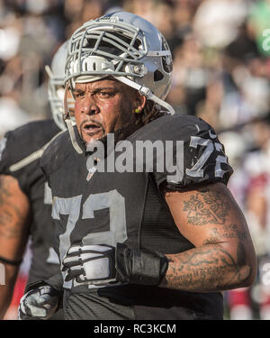 Oakland, California, USA. 30th Aug, 2015. Oakland Raiders tackle Donald Penn (72) comes off field on Sunday, August 30, 2015 at O.co Coliseum in Oakland, CA. The Cardinals defeated the Raiders 30-23 in a preseason game. Credit: Al Golub/ZUMA Wire/Alamy Live News Stock Photo