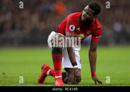 London, UK. 13th Jan 2019. Paul Pogba of Manchester United - Tottenham Hotspur v Manchester United, Premier League, Wembley Stadium, London (Wembley) - 13th January 2019 Editorial Use Only - DataCo restrictions apply Credit: MatchDay Images Limited/Alamy Live News Stock Photo