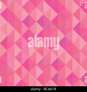 Triangle vector pattern on seampless pink background. Mosaic texture with polygons. Stock Vector