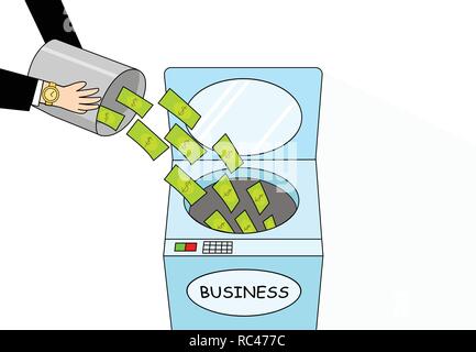 Money laundering, cartoon vector art design Stock Vector
