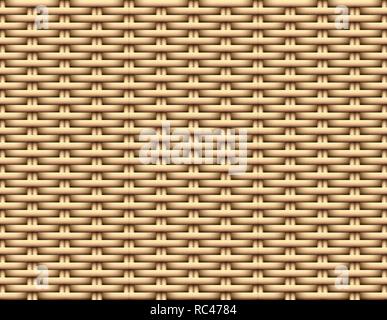 Seamless 3D Brown Rattan pattern, vector art design Stock Vector