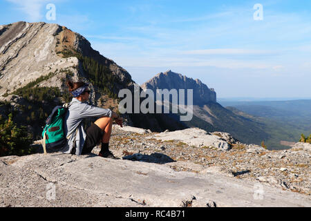 view of Mount Yamnuska, Kananaskis country,Alberta,Canada Stock Photo