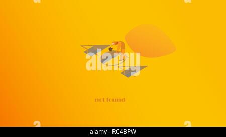 404 error, page not found. Man digs a hole, but finds nothing. Vector. Stock Vector