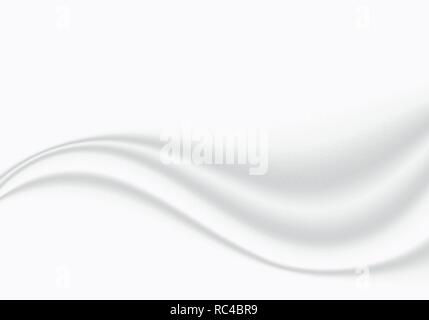 Abstract white cloth smooth soft wave with copy space background and texture. Vector illustration Stock Vector