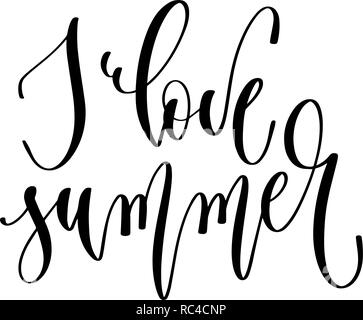 I love summer - hand lettering inscription text Stock Vector