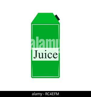 Juice paper pack in flat design. Vector illustration. Juice carton box isolated Stock Vector