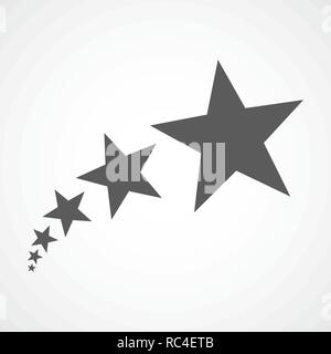 Gray icons of star. Several stars in flat design. Vector illustration. Simple star sign. Stock Vector