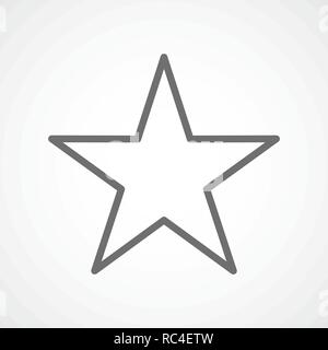 Star icon in flat design. Gray star icon on light background. Vector illustration. Stock Vector