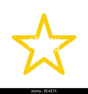 Star icon in flat design. Yellow star icon on white background. Vector illustration. Stock Vector