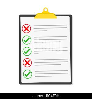 Checklist isolated. Vector illustration. Checklist clipboard in flat design Stock Vector
