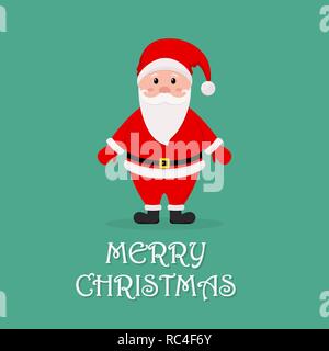 Cartoon Santa Claus for your festive design in flat design. Vector illustration. Merry Christmas icon. Stock Vector