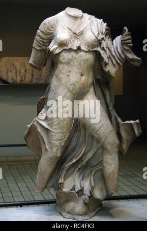 Nereid Monument. Sculptured tomb from Xanthos. Classical period Lycia. Turkey. Statue of Nereid. 390-380 BC. British Museum. London. England. United Kingdom. Stock Photo