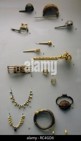 Etruscan jewellery. 7th century BC. British Museum. London. England. United Kingdom. Stock Photo