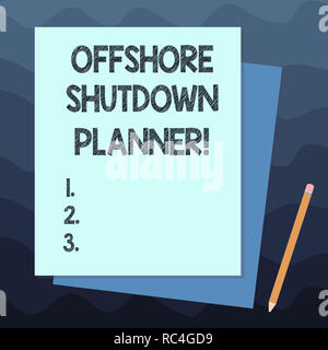 Handwriting Text Writing Offshore Shutdown Planner Concept Meaning Responsible For Plant Maintenance Shutdown Stack Of Blank Different Pastel Color C Stock Photo Alamy