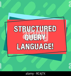 Word writing text Structured Query Language. Business concept for computer language for relational database Pile of Blank Rectangular Outlined Differe Stock Photo
