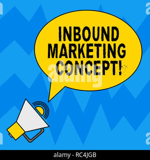 Word writing text Inbound Marketing Concept. Business concept for strategy that focuses on attracting customers Blank Oval Outlined Speech Bubble Text Stock Photo