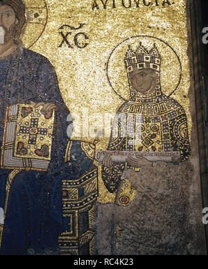 Zoe Porphyrogenita (978-1050). Byzantine empress. Mosaic of the South Gallery. Hagia Sophia. Istanbul. Turkey. Stock Photo