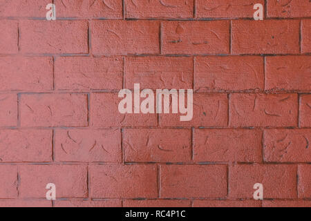 Reddish Orange Bricks on Exterior Wall Background Image Stock Photo