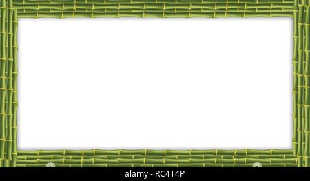 Download Rectangle vector template of green bamboo sticks border ...