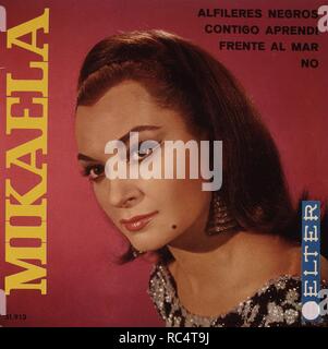 MIKAELA MICAELA RODRIGUEZ CUESTA CANTANTE ESPAÑOLA. SEVILLA 1935 - 1991  PORTADA DE DISCO BELTER. Stock Photo