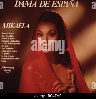 MIKAELA MICAELA RODRIGUEZ CUESTA CANTANTE ESPAÑOLA. SEVILLA 1935 -  1991 PORTADA DE DISCO OLIMPO. Stock Photo