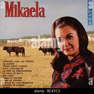 MIKAELA MICAELA RODRIGUEZ CUESTA CANTANTE ESPAÑOLA. SEVILLA 1935 -  1991 PORTADA DE DISCO BELTER. Stock Photo