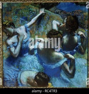 Dancers in Blue. Museum: State A. Pushkin Museum of Fine Arts, Moscow. Author: DEGAS, EDGAR. Stock Photo