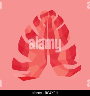 Modern style illustration of exotic leave isolated on pink color. Stock Vector