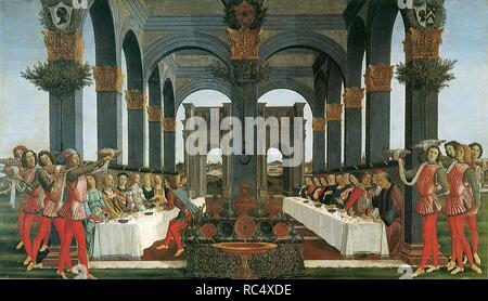 Marriage Feast. (Story of Nastagio degli Onesti. Forth episode). Museum: PRIVATE COLLECTION. Author: BOTTICELLI, SANDRO. Stock Photo