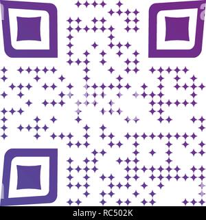 Creative qr code icon made out of stars. vector illustration isolated on white background. Stock Vector