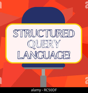 Word writing text Structured Query Language. Business concept for computer language for relational database Blank Rectangular Shape Sticker Sitting Ho Stock Photo